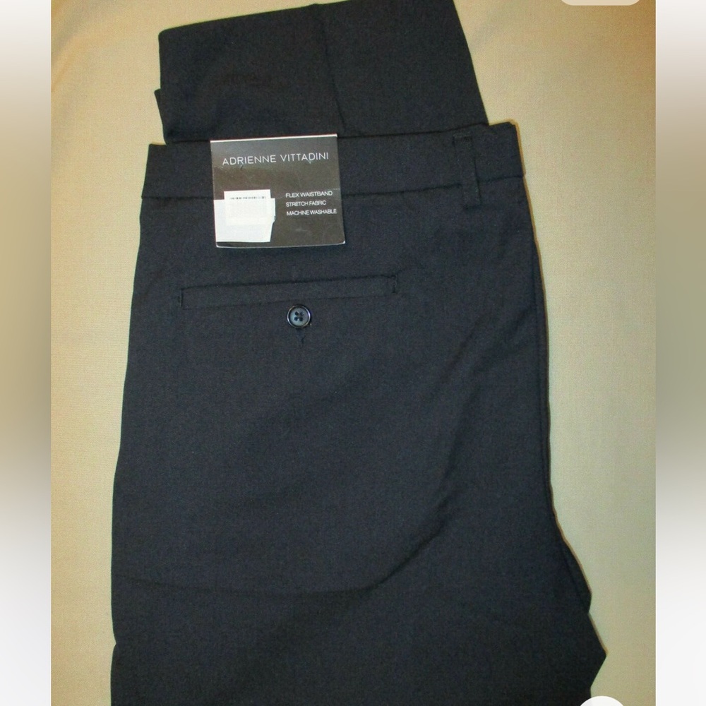ADRIENNE VITTADINI FLAT FRONT FLEX WAIST DRESS PANTS NAVY BLUE Men’s 40W X 30L
